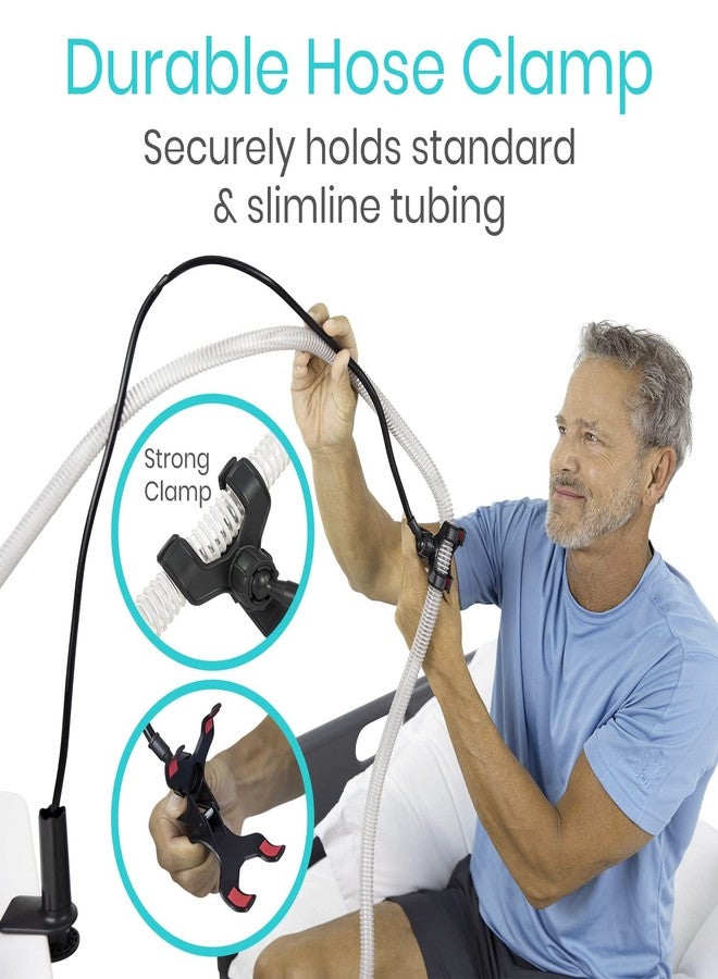Vive CPAP Hose Holder for Bed - CPAP Hose Hanger with Clamp - CPAP Stand Tubing Holding Accessories Prevent Tube Leakage and Tangle - BiPAP, C-Pap Mask, Sleep Apnea Hose Lift Clamp Height Adjustable - Image 3